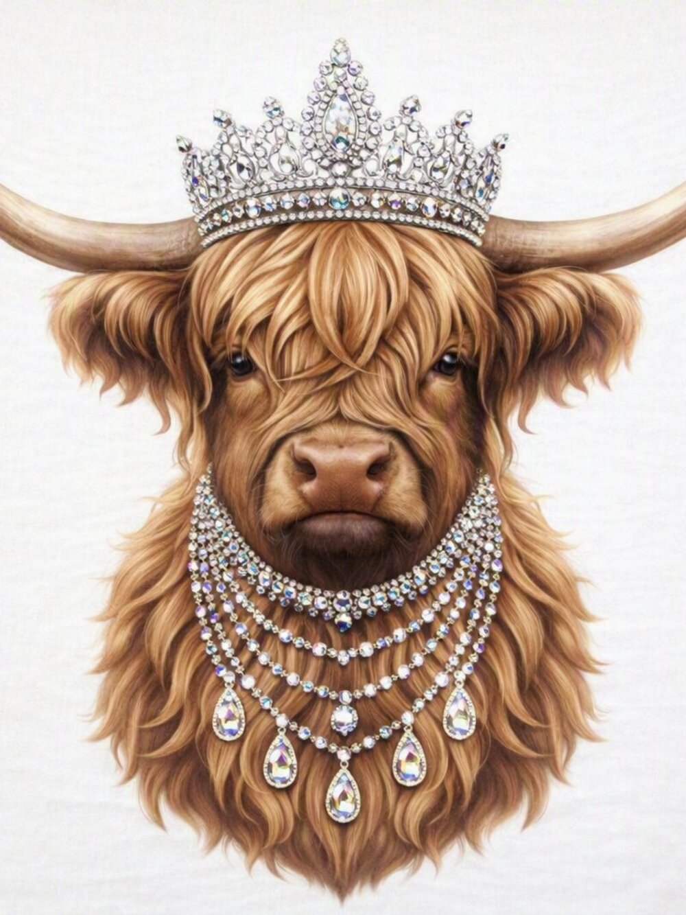 Women’s Highland Cow Crown Graphic Tee – Western Boutique T‑Shirt – Country Girl